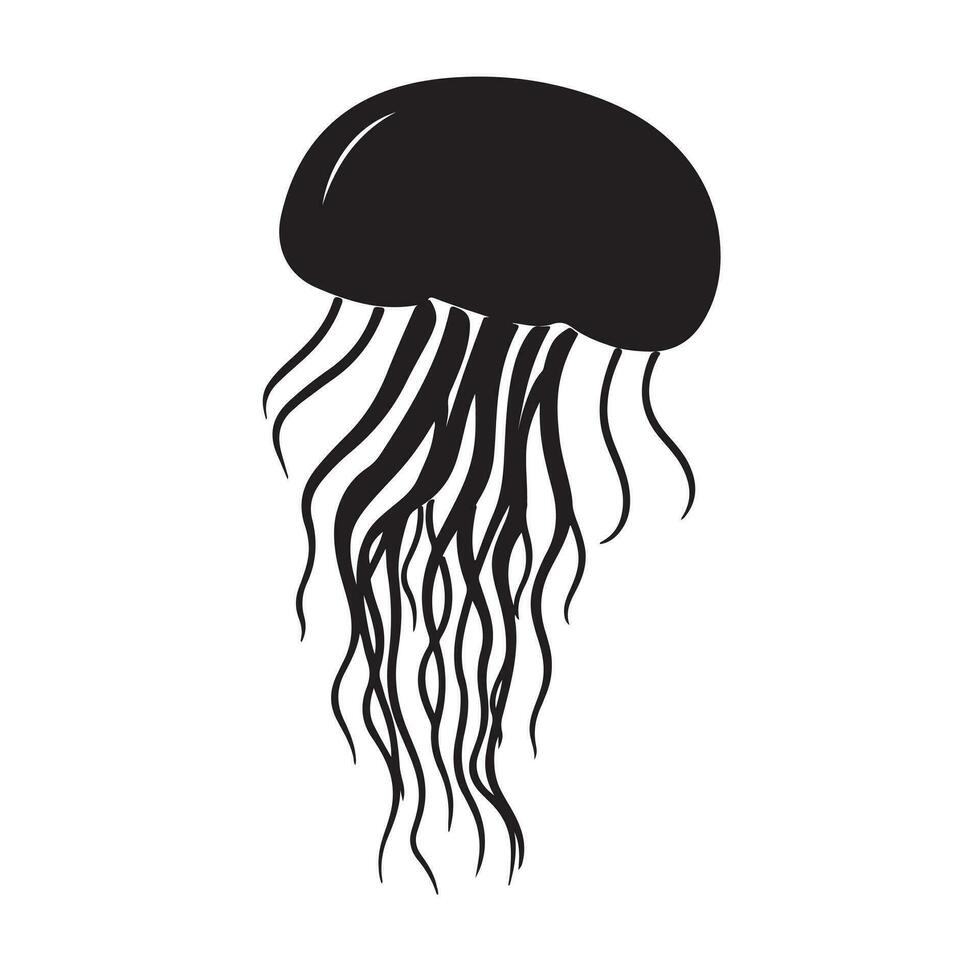 jellyfish silhouette Vector