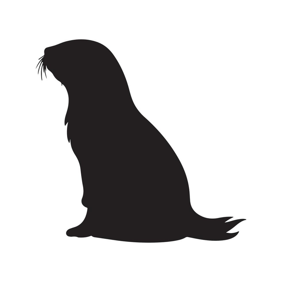 sea otter silhouette Vector