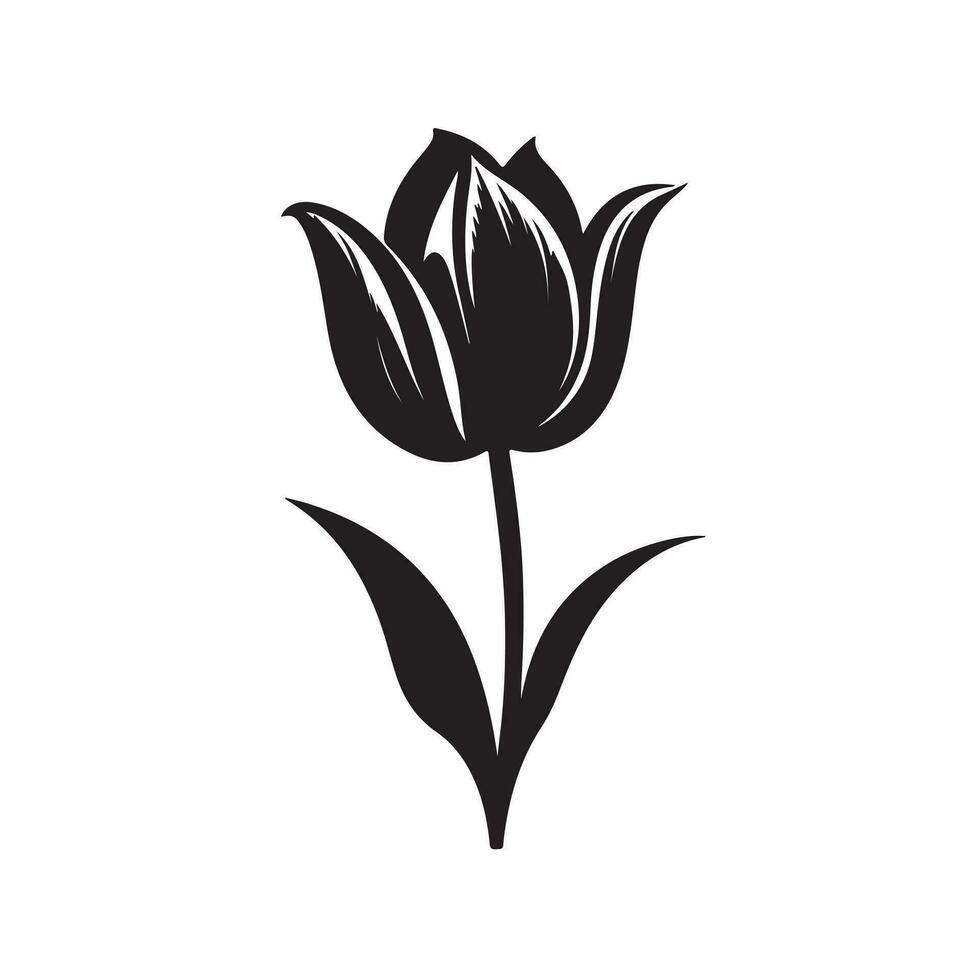 tulip silhouette Vector