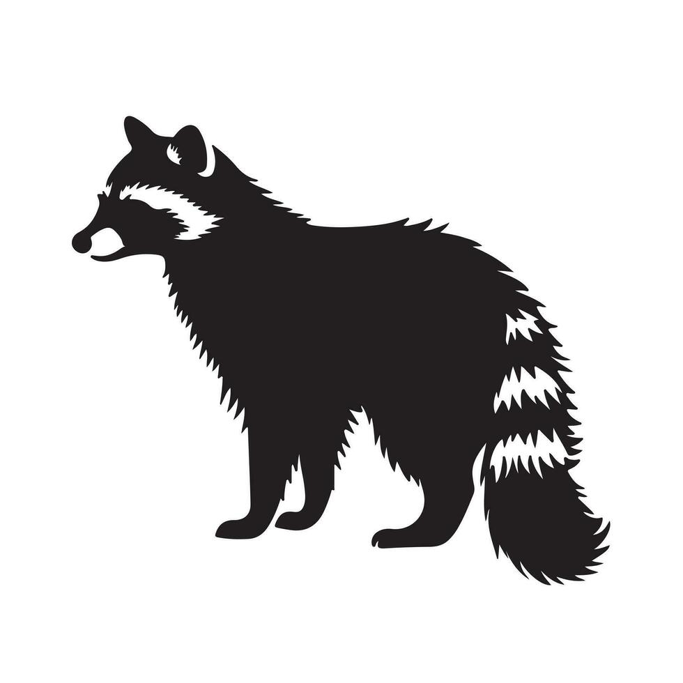 raccoon silhouette Vector