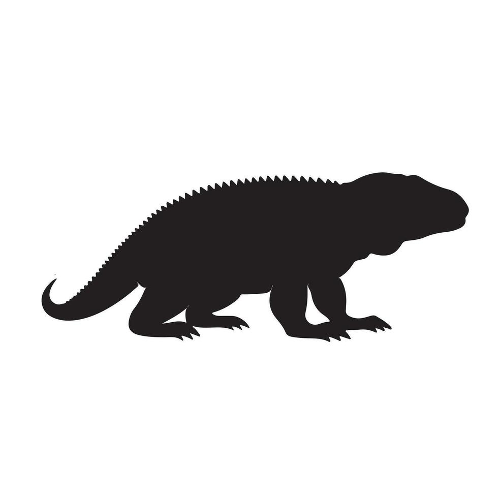 komodo dragon silhouette Vector