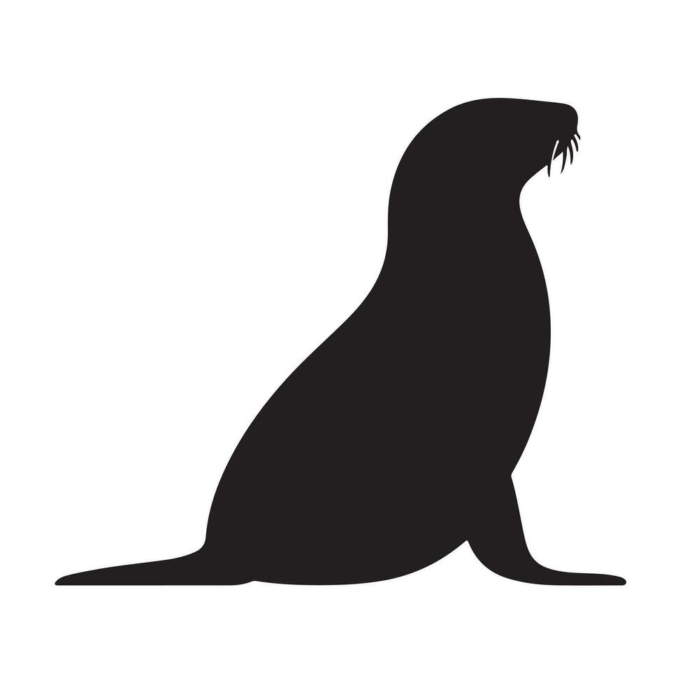 sea lion silhouette Vector