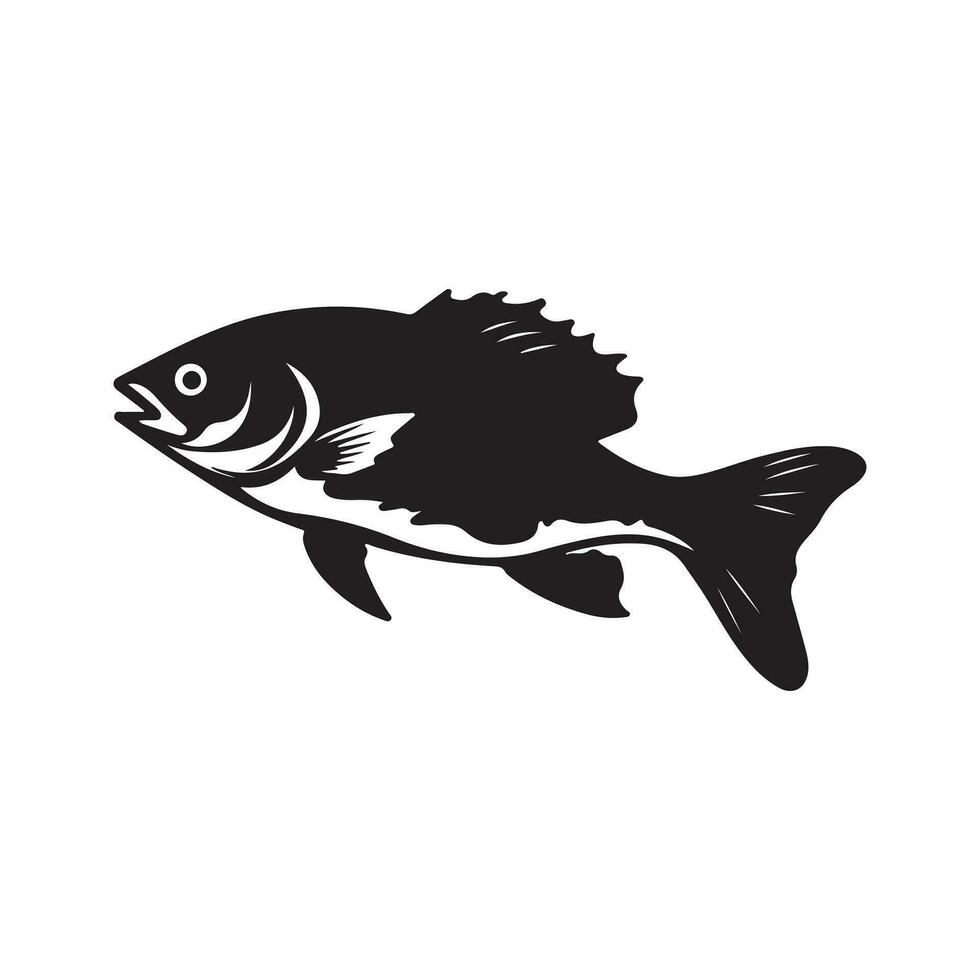 bass fish silhouette Vector 29193127 Vector Art at Vecteezy