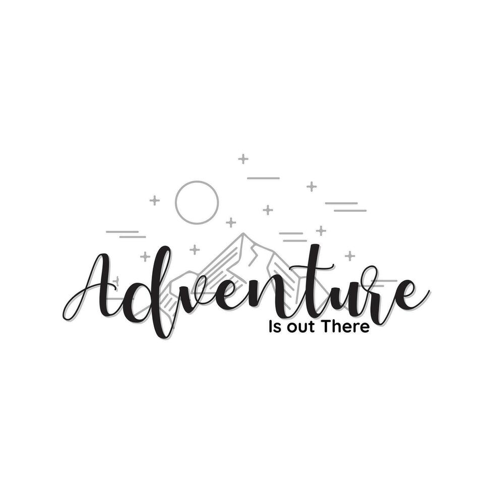 Mountain illustration, outdoor adventure . Vector graphic for t shirt and other uses.