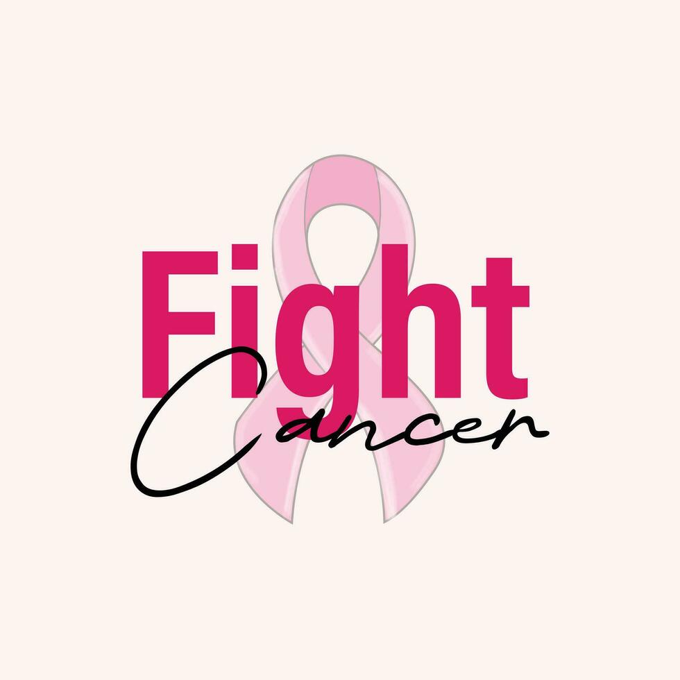 Pink ribbon line art brush style. Breast Cancer Awareness Month Campaign. Icon design for poster, banner, t-shirt. vector