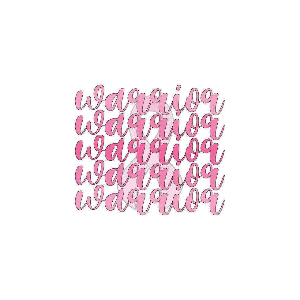 Pink ribbon line art brush style. Breast Cancer Awareness Month Campaign. Icon design for poster, banner, t-shirt. vector