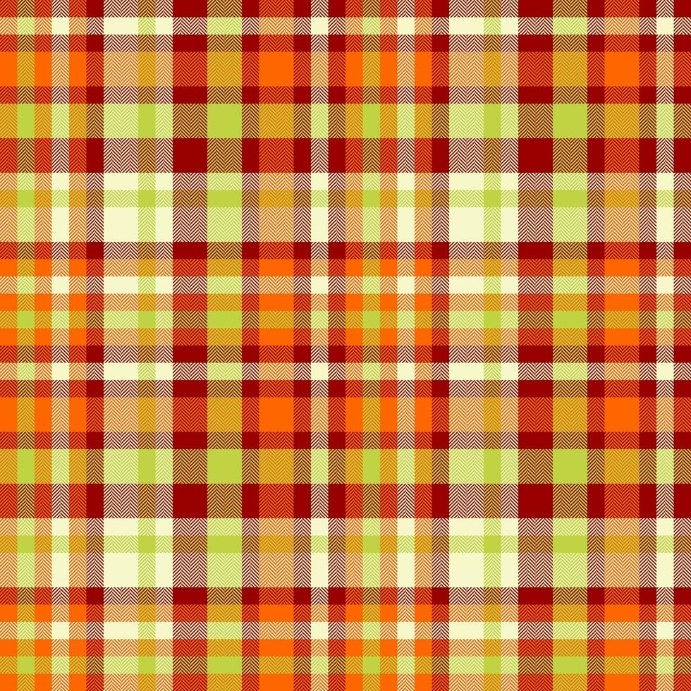 Vector fabric plaid of check seamless background with a tartan pattern textile texture.