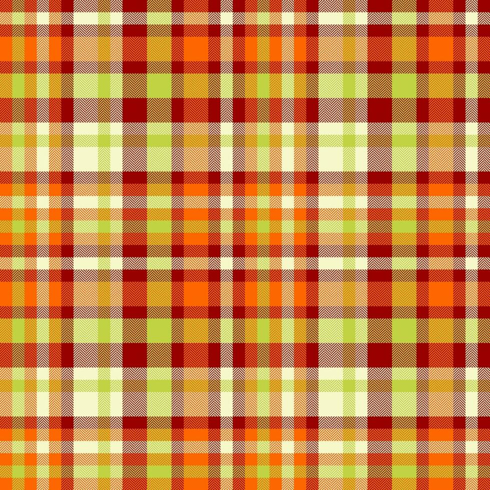 Vector fabric plaid of check seamless background with a tartan pattern textile texture.