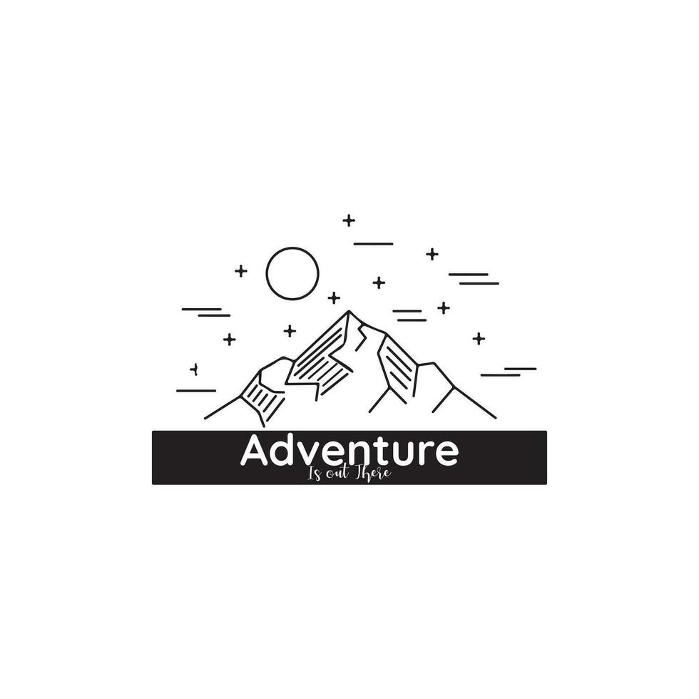 ilustración de montaña, aventura al aire libre. gráfico vectorial para camisetas y otros usos. vector