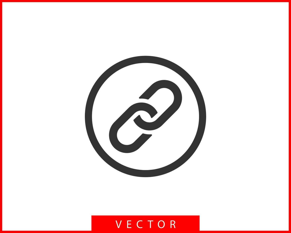 Chain link vector icon. Chainlet element flat design. Concept connection symbol isolated on white background.
