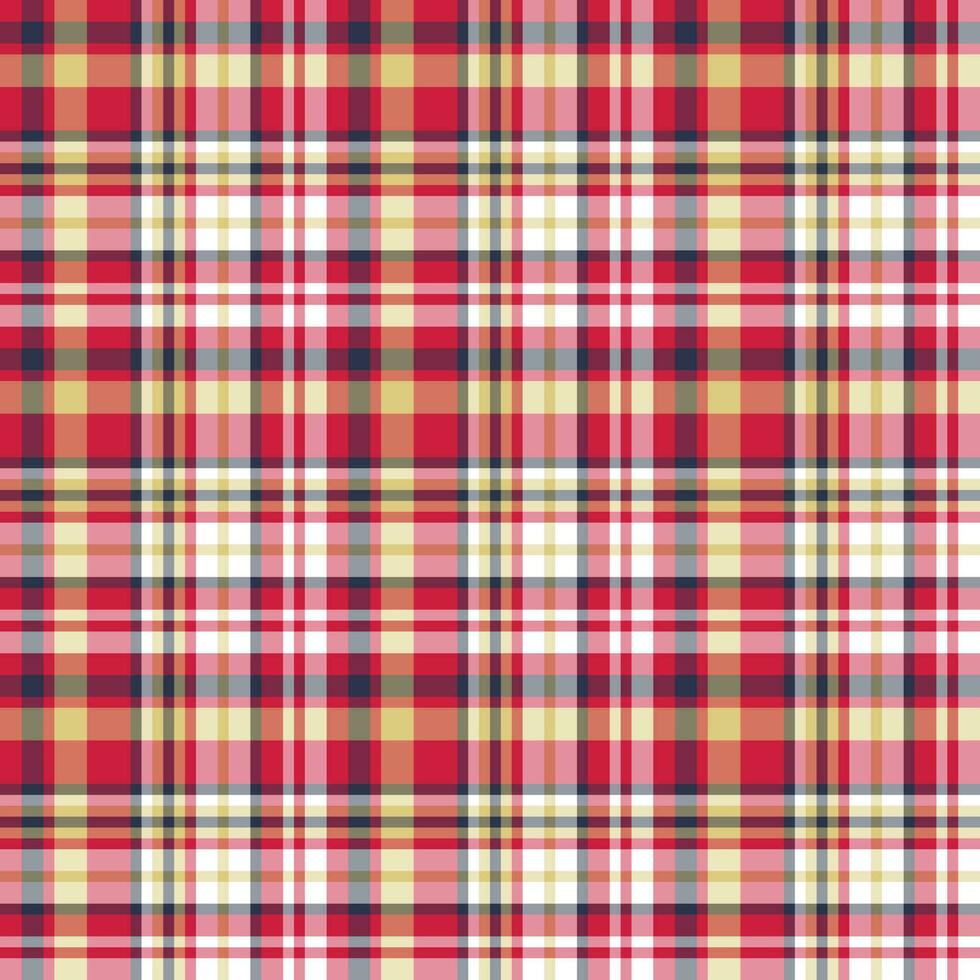 Plaid seamless pattern. Vector background of textile ornament. Flat fabric design.
