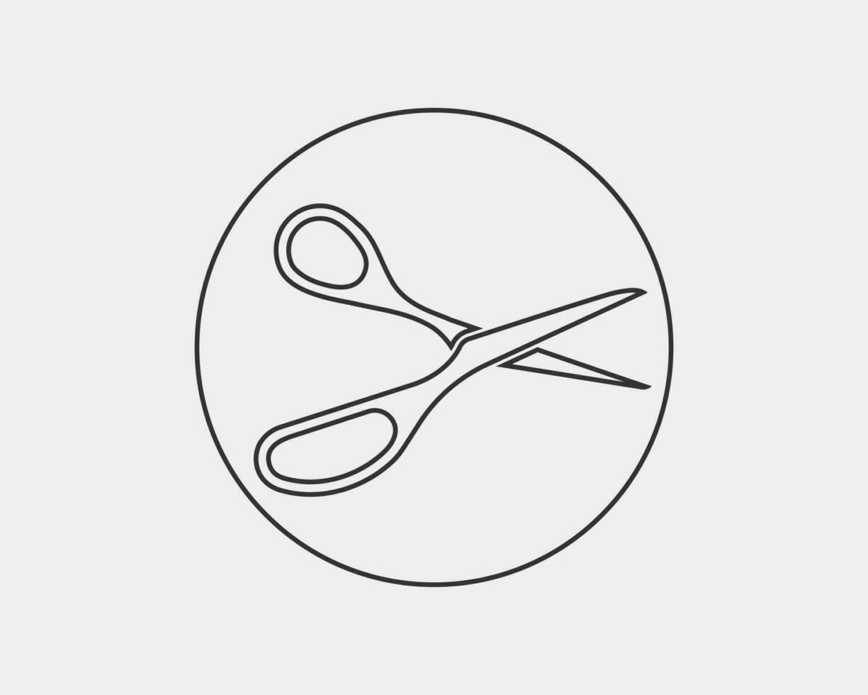 Scissor icon. Scissors vector design element or logo template. Black and white silhouette isolated.