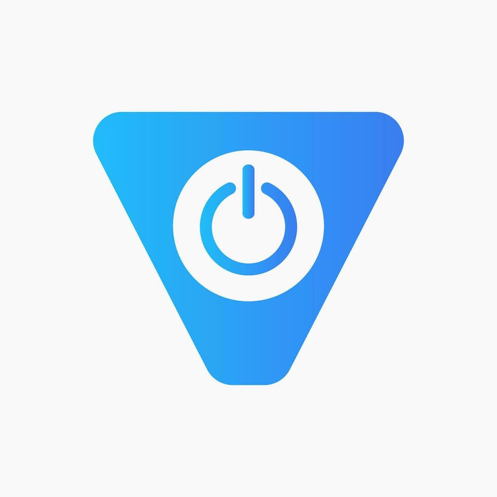 Letter V Power Logo Bolt Sign For Electronic Symbol vector