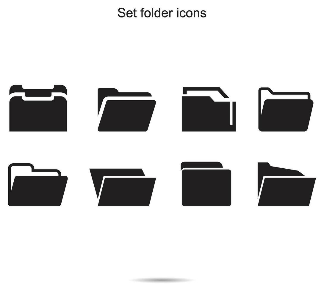 Set folder icons, Vector illustration