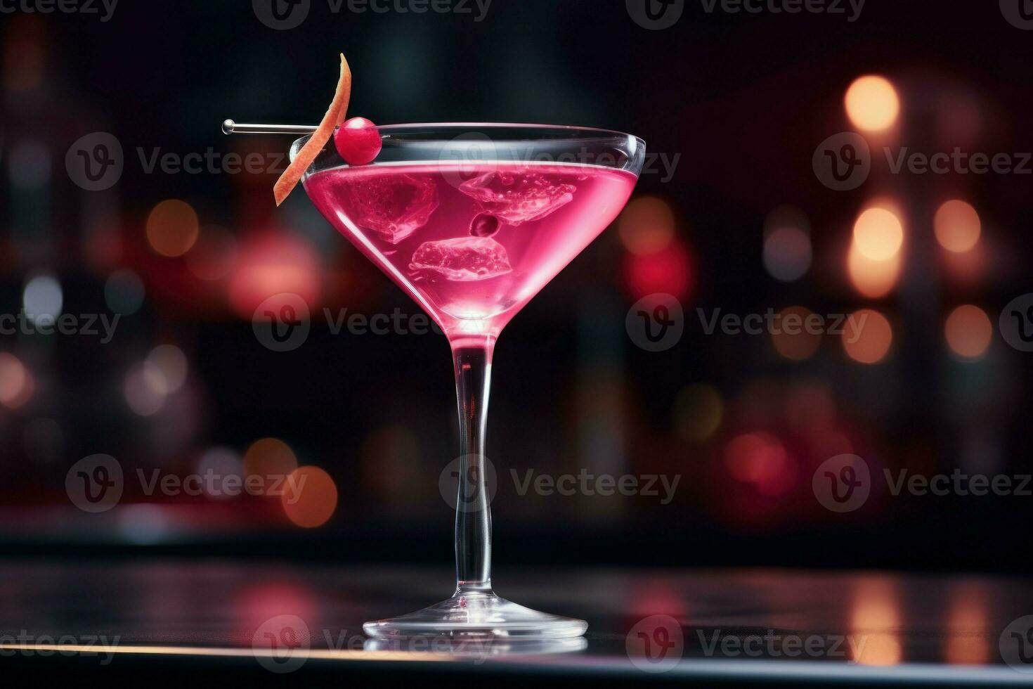 Bold Cosmopolitan cocktail. Generate Ai photo