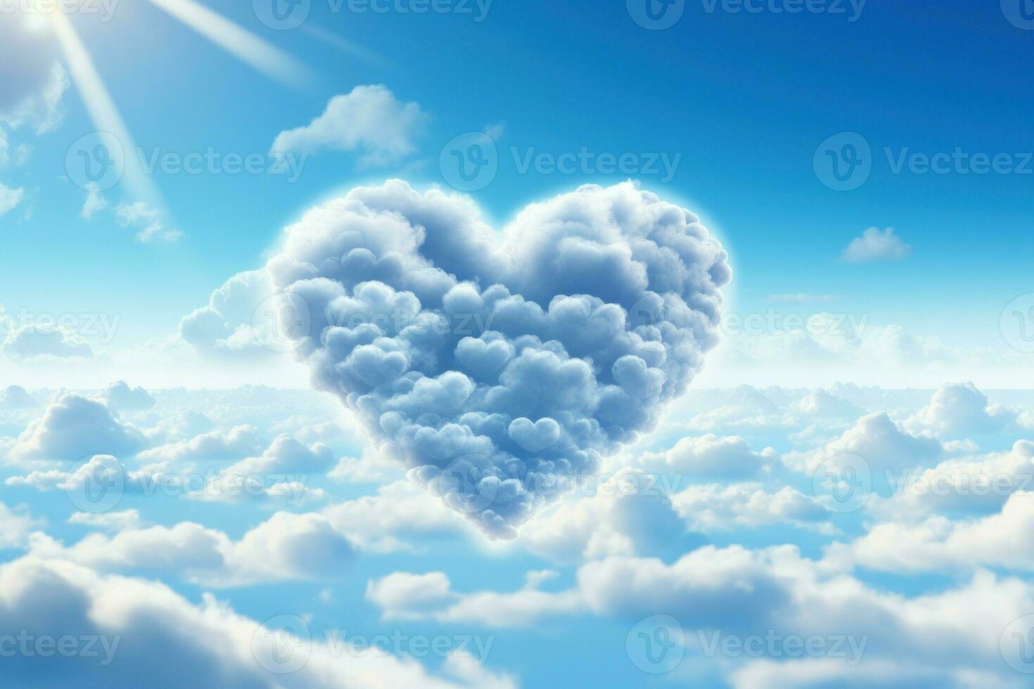 etéreo nube corazón conformado. generar ai foto