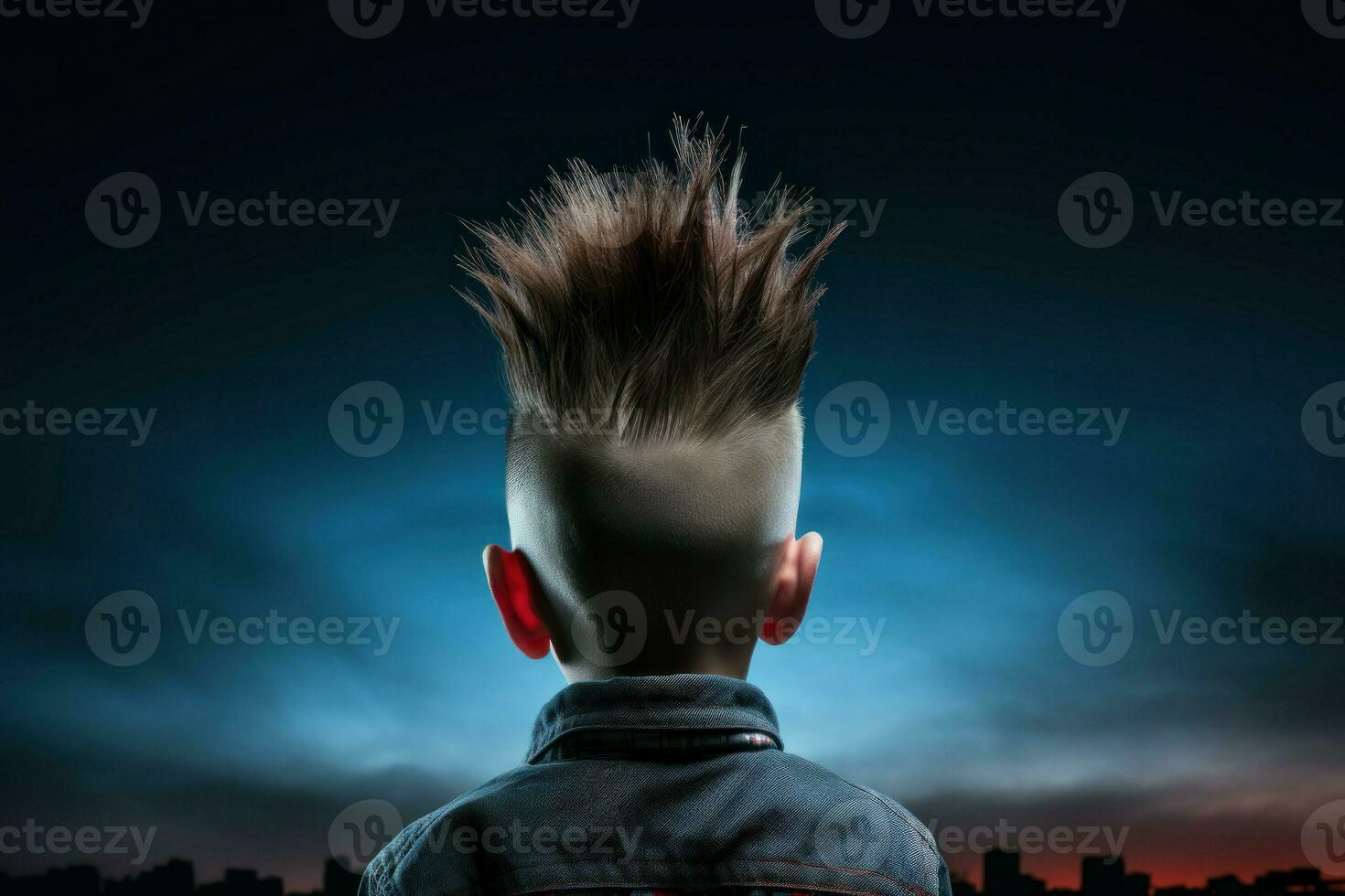 Stylish Boy mohawk school. Generate Ai photo