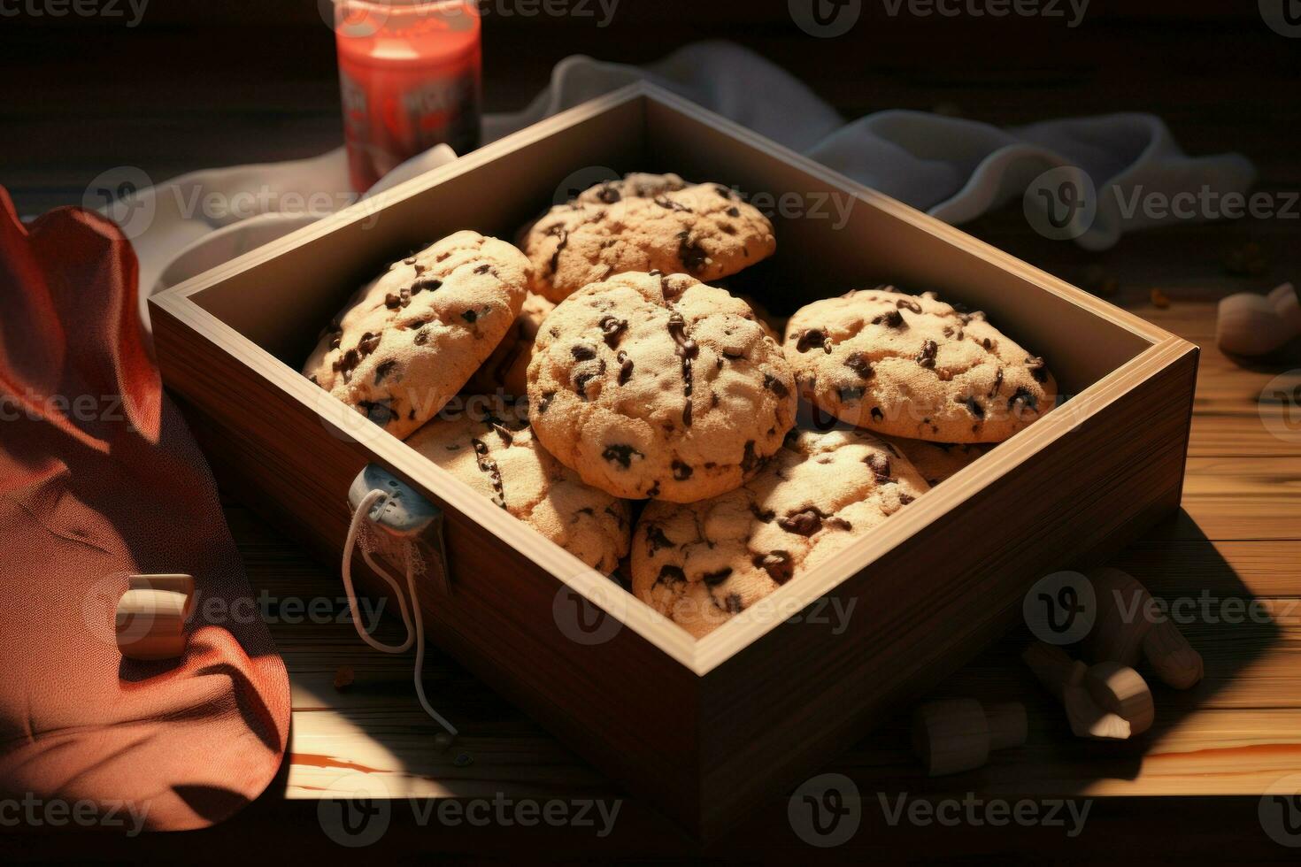 Nostalgic Homemade cookies box. Generate Ai photo