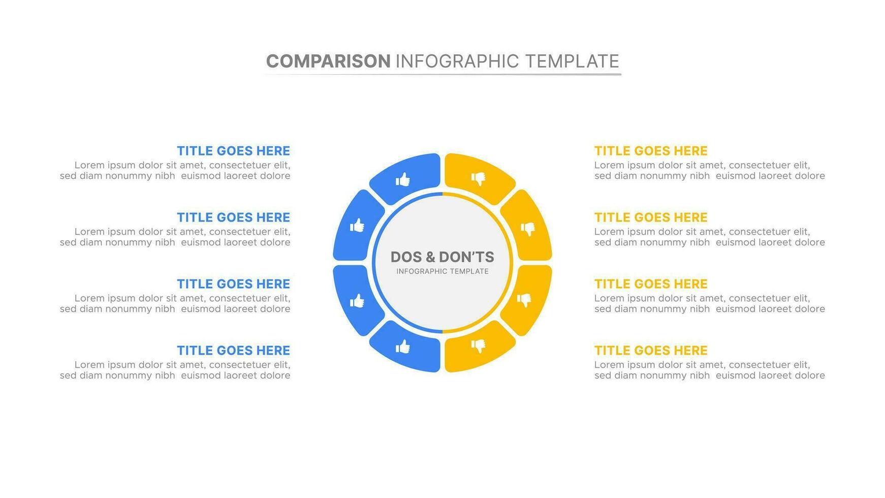 dos y no hacer comparación infografía diseño modelo vector