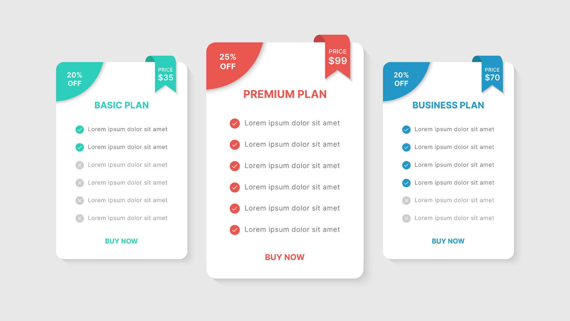 Pricing Table Subscription Packages Comparison Infographic Template