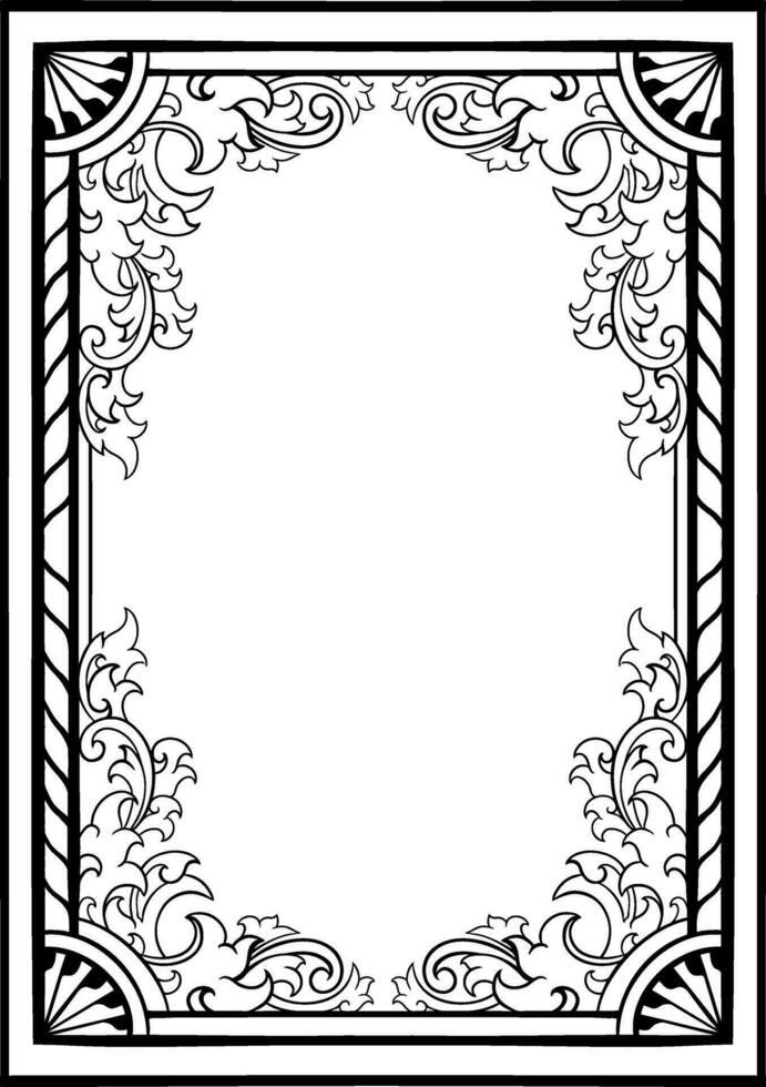 Lineart classic vintage carved ornament element design vector