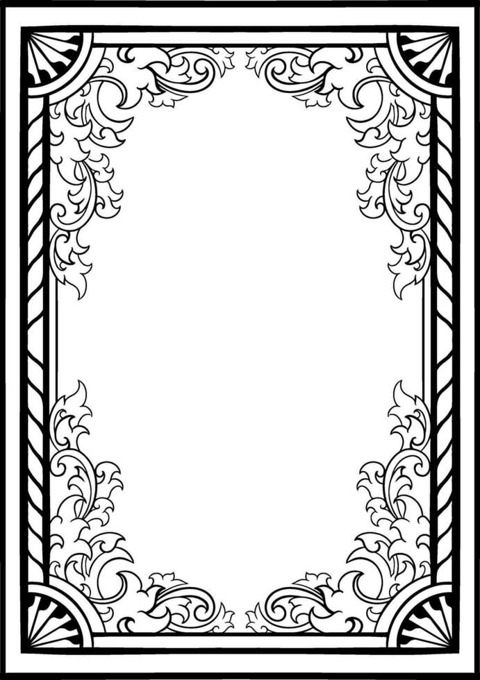 Lineart classic vintage carved ornament element design vector