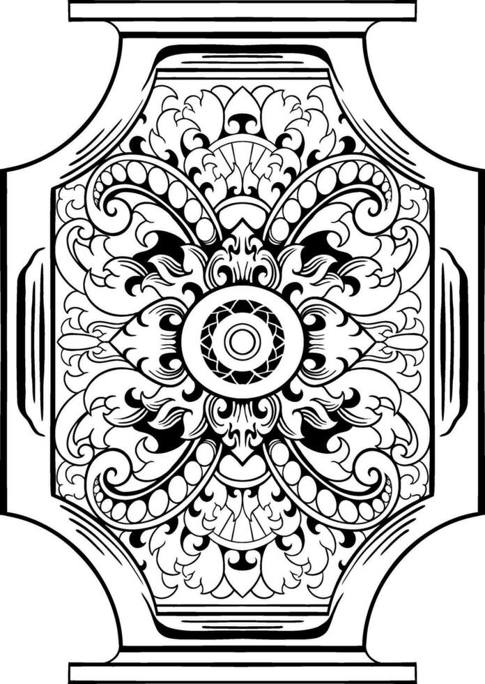 lineart  classic vintage carved ornament element design vector