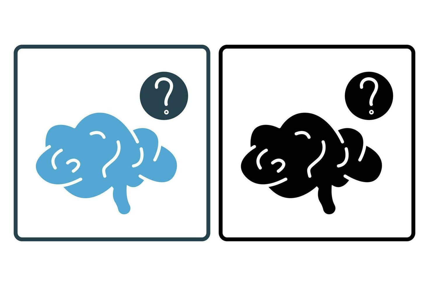 Brain question icon. Icon related to critical thinking. suitable for web site design, app, UI, user interfaces, printable etc. Line icon style. Simple vector design editable