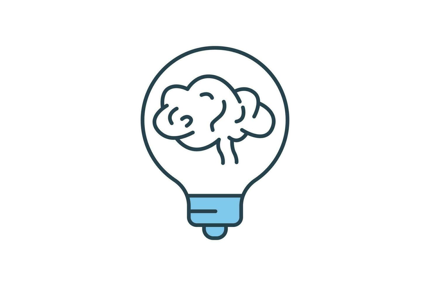 Idea think icon. Icon related to critical thinking. suitable for web site design, app, UI, user interfaces, printable etc. Flat line icon style. Simple vector design editable