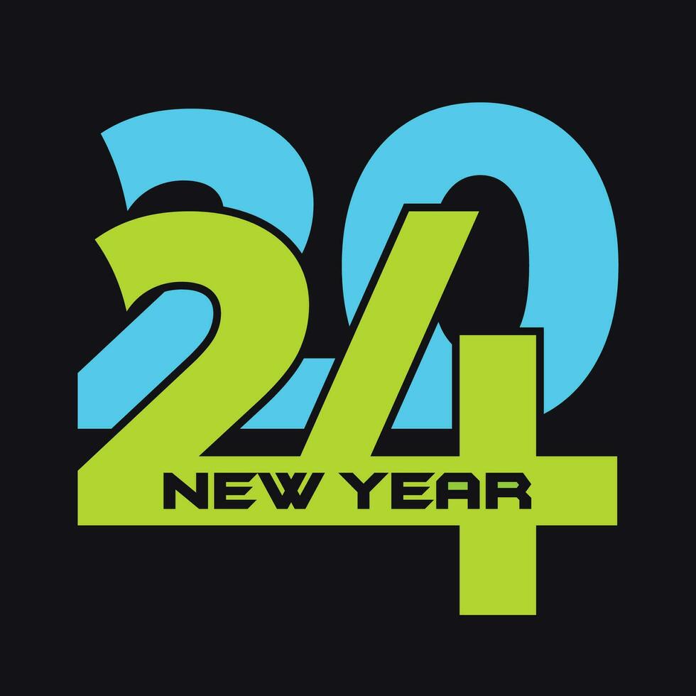 Happy New Year 2024 design. New Year 2024 typography design concept. vector
