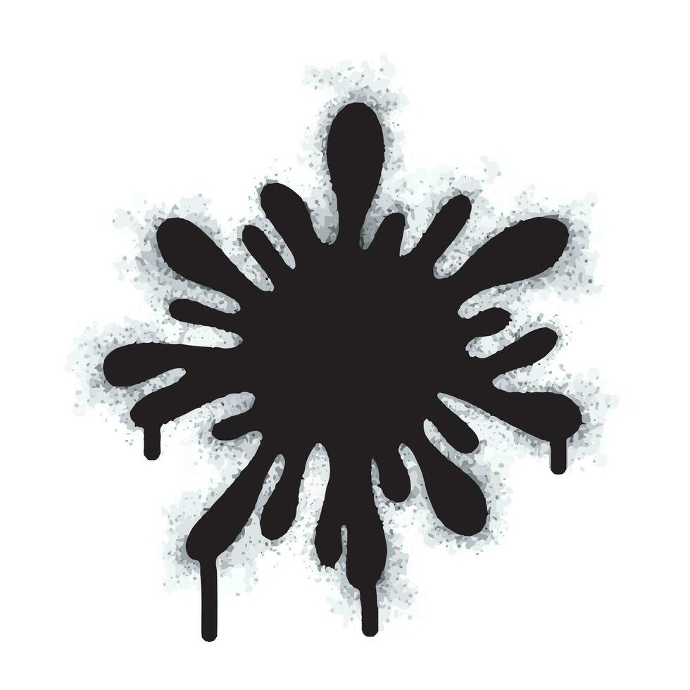 Spray Painted Graffiti paint splashes symbol Sprayed isolated with a white background. graffiti paint splashes icon with over spray in black over white. Vector illustration.