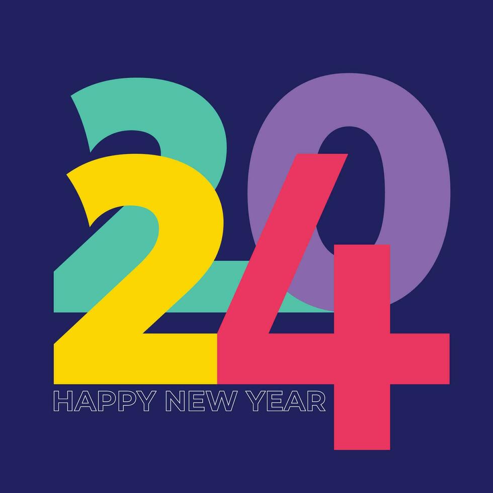 Happy New Year 2024 design. New Year 2024 typography design concept. vector