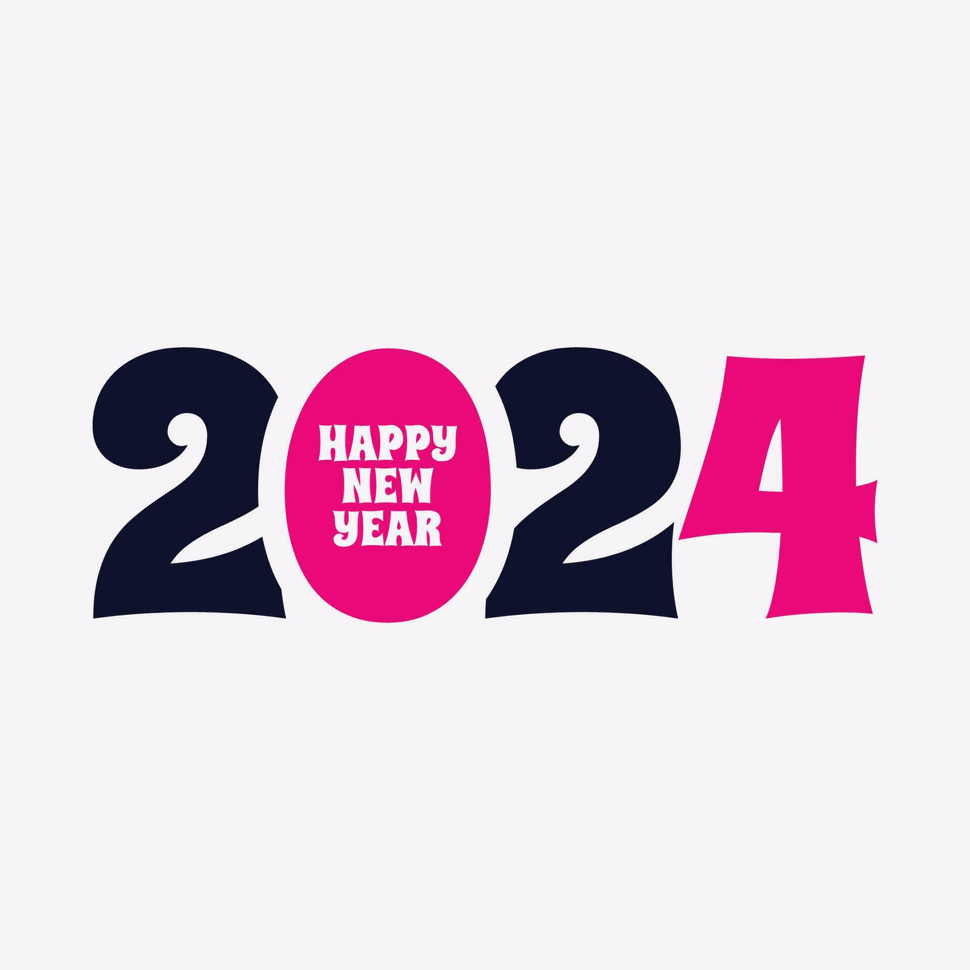 Happy New Year 2024 design. New Year 2024 typography design concept