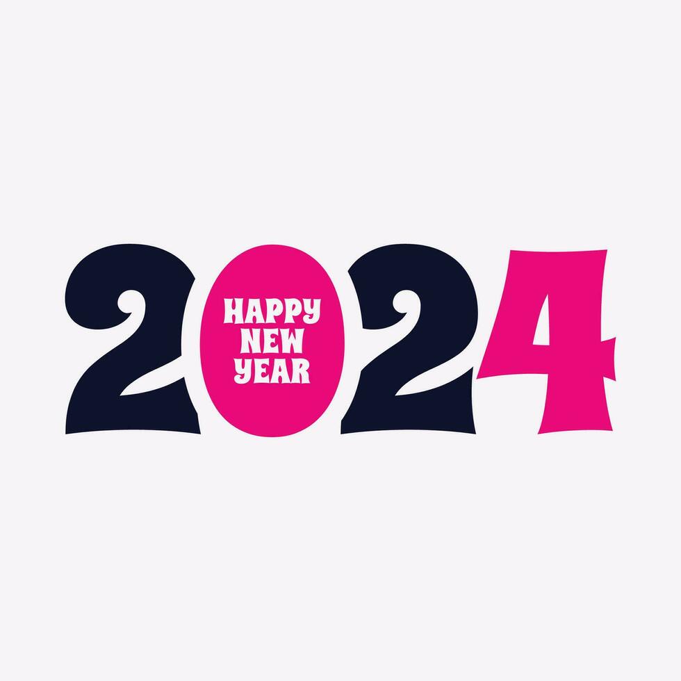 Happy New Year 2024 design. New Year 2024 typography design concept. vector