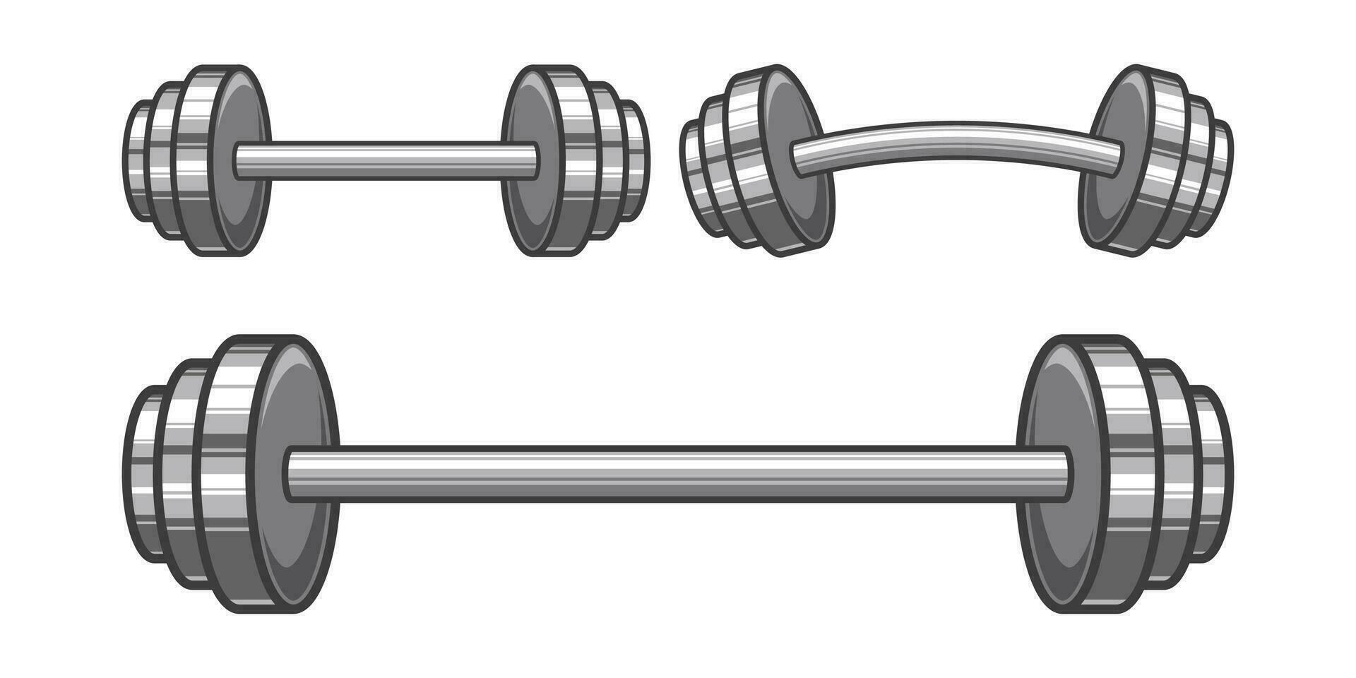 Vector barbell isolated on white background.