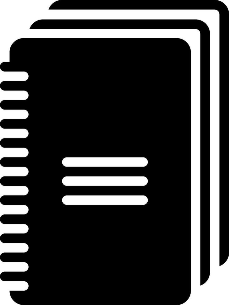 sólido icono para cuadernos vector