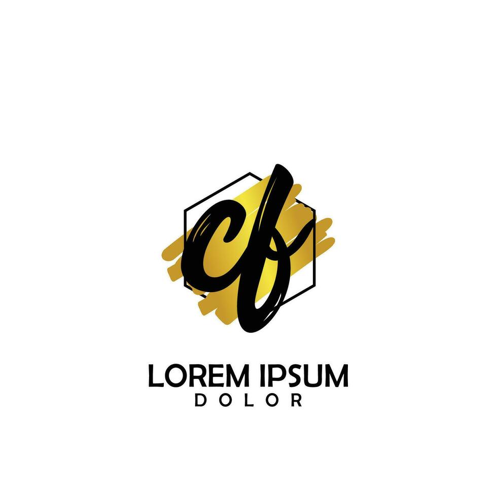 CF Initial Brush In Circle Frame Template Design vector