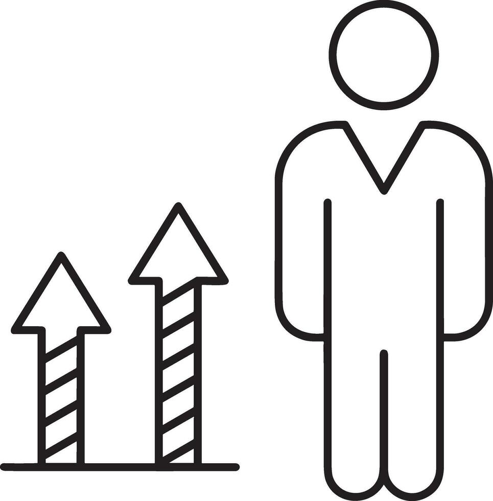 Growth business icon symbol vector image. Illustration of the progress outline infographic strategy  development design image