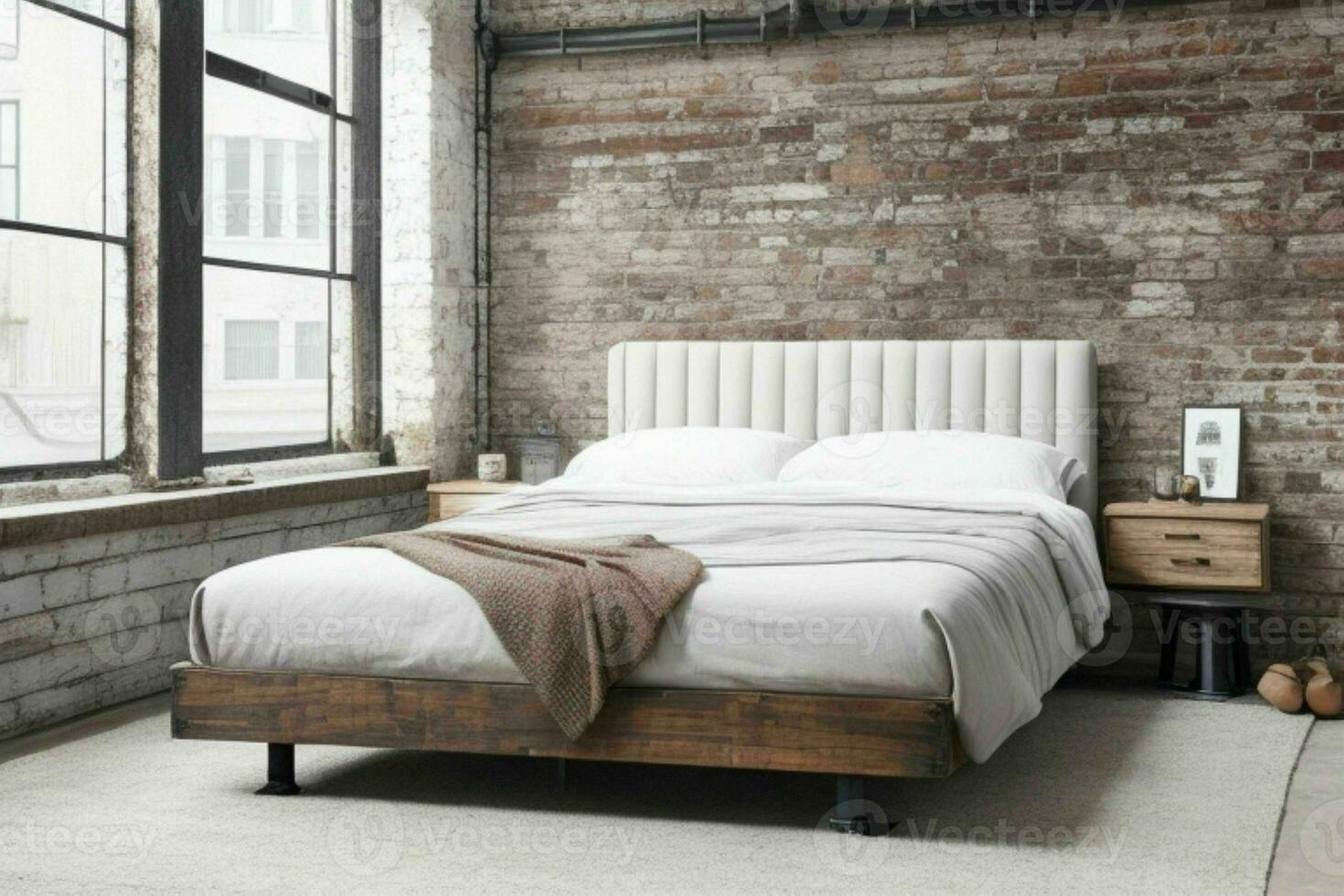 Industrial loaf Bedroom style. Pro Photo