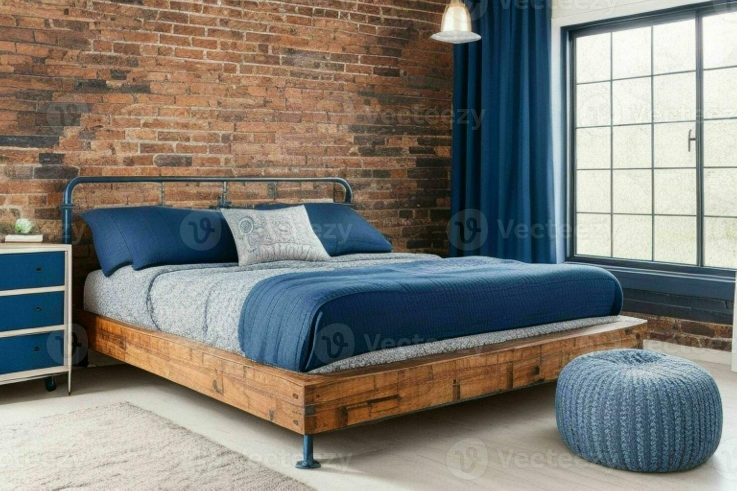 Industrial loaf Bedroom style. Pro Photo