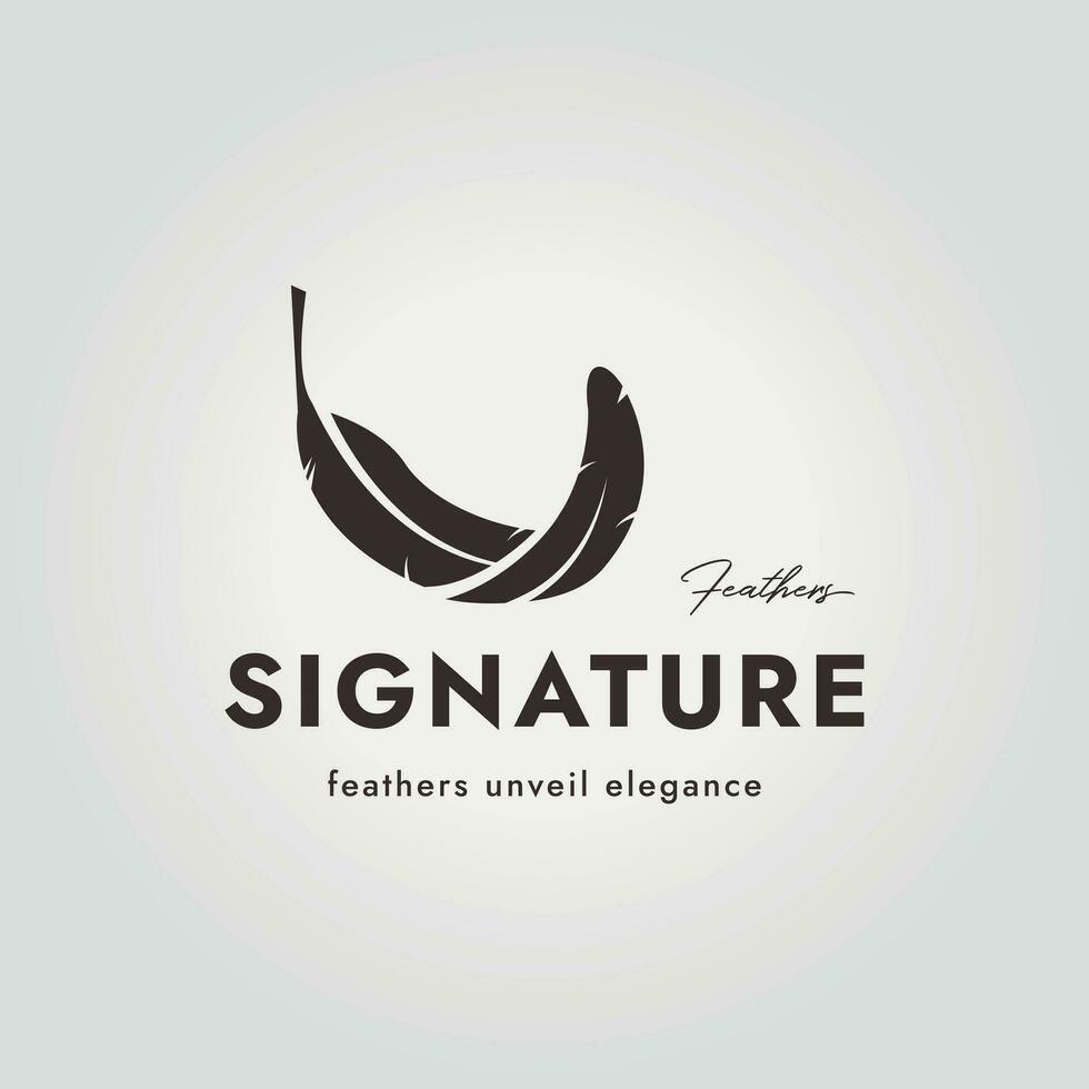 sencillo pluma vector logo para firma icono diseño ilustración