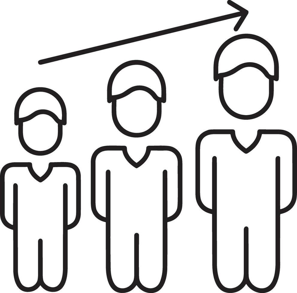 Growth business icon symbol vector image. Illustration of the progress outline infographic strategy  development design image
