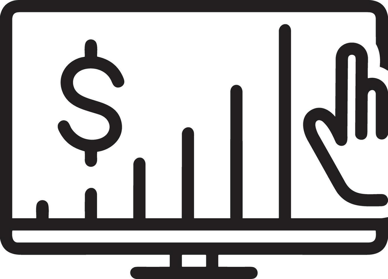 Growth business icon symbol vector image. Illustration of the progress outline infographic strategy  development design image