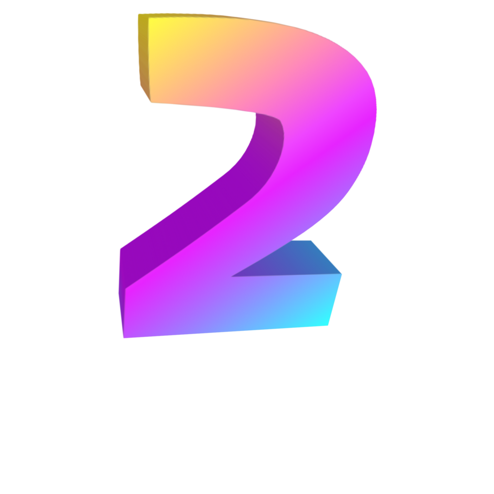 3d número com arco Iris cores png