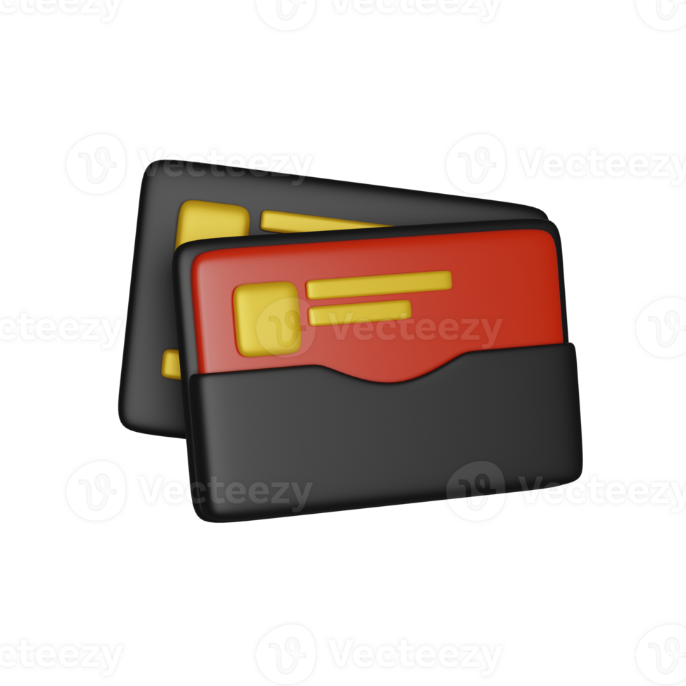 Black Friday, credit cards, online payment. 3D render icon png