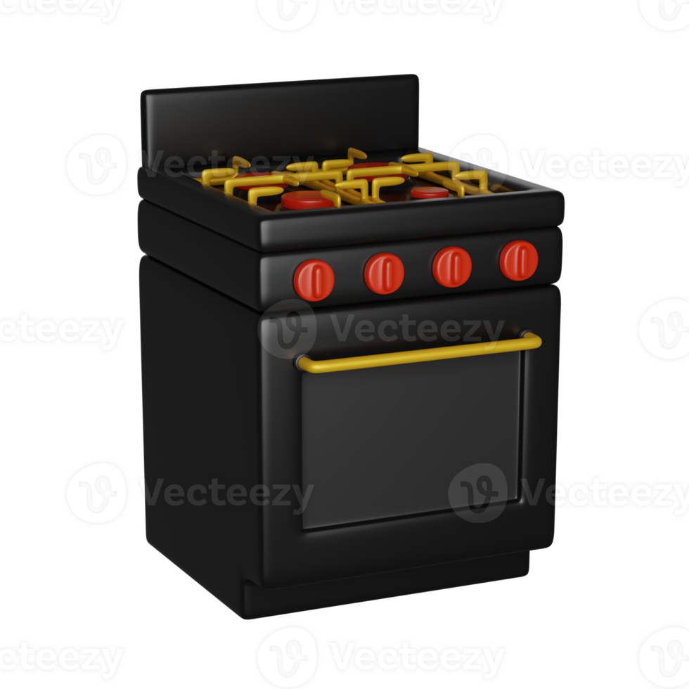 Black Friday, black kitchen stove. Home electronics store. 3D render icon png