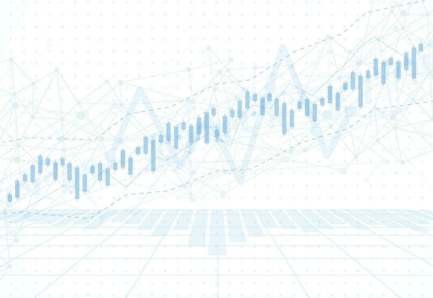 Business candle stick graph chart of stock market investment trading on white background design. Bullish point, Trend of graph. Vector illustration