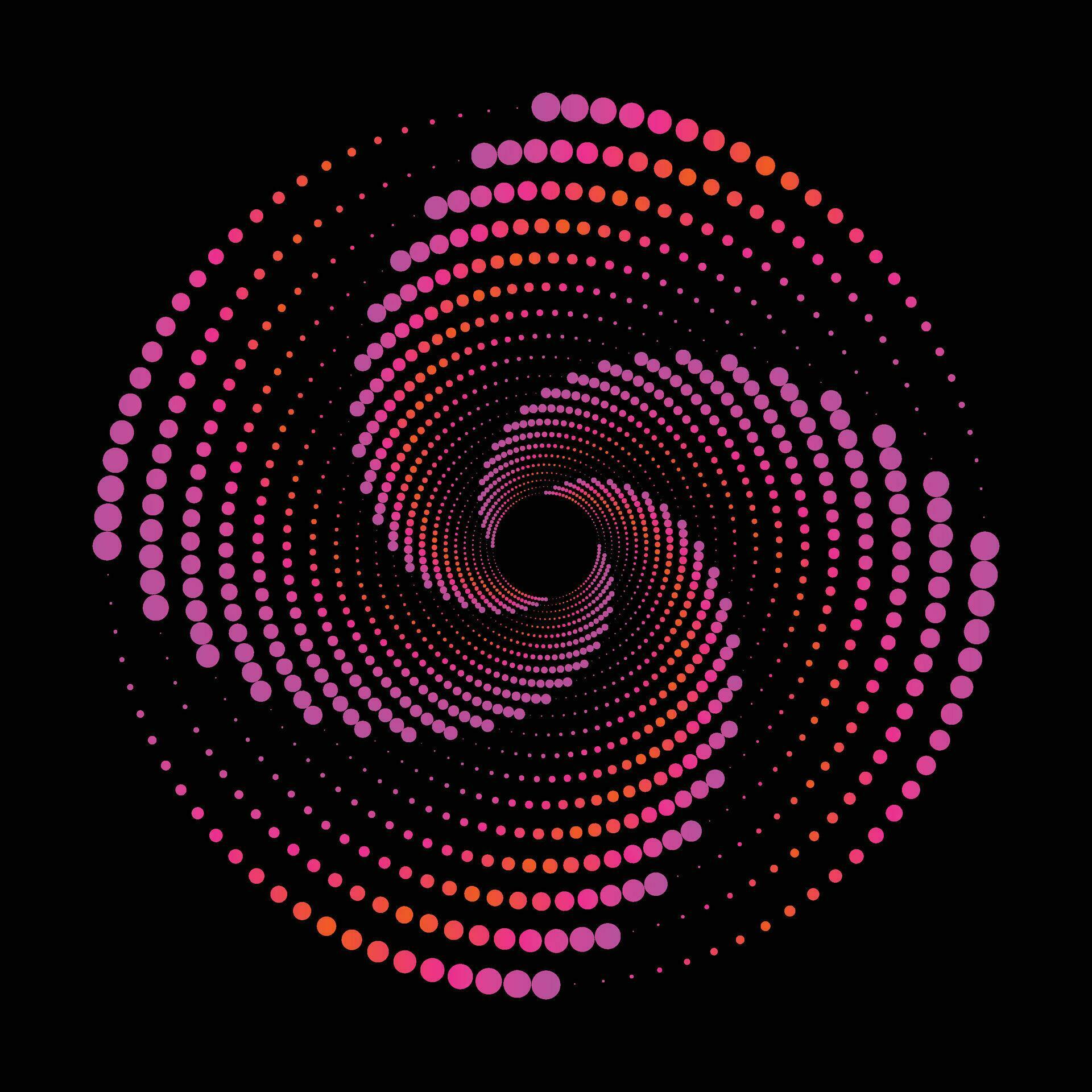 Dot color mandala Design, Black background. ethnic decorative elements