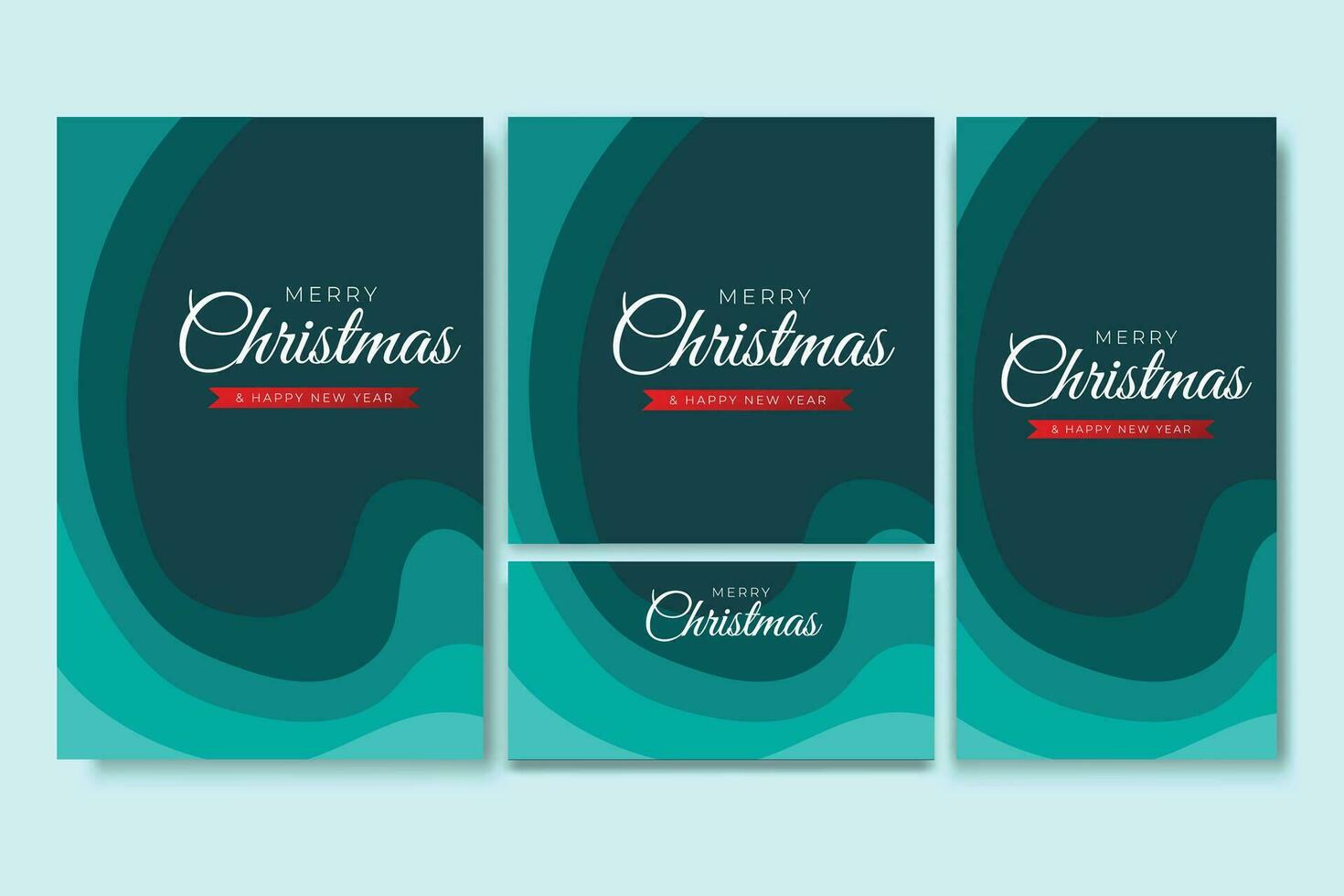 Merry Christmas Flyer and Social media Bundle Set Abstract Background 8 vector