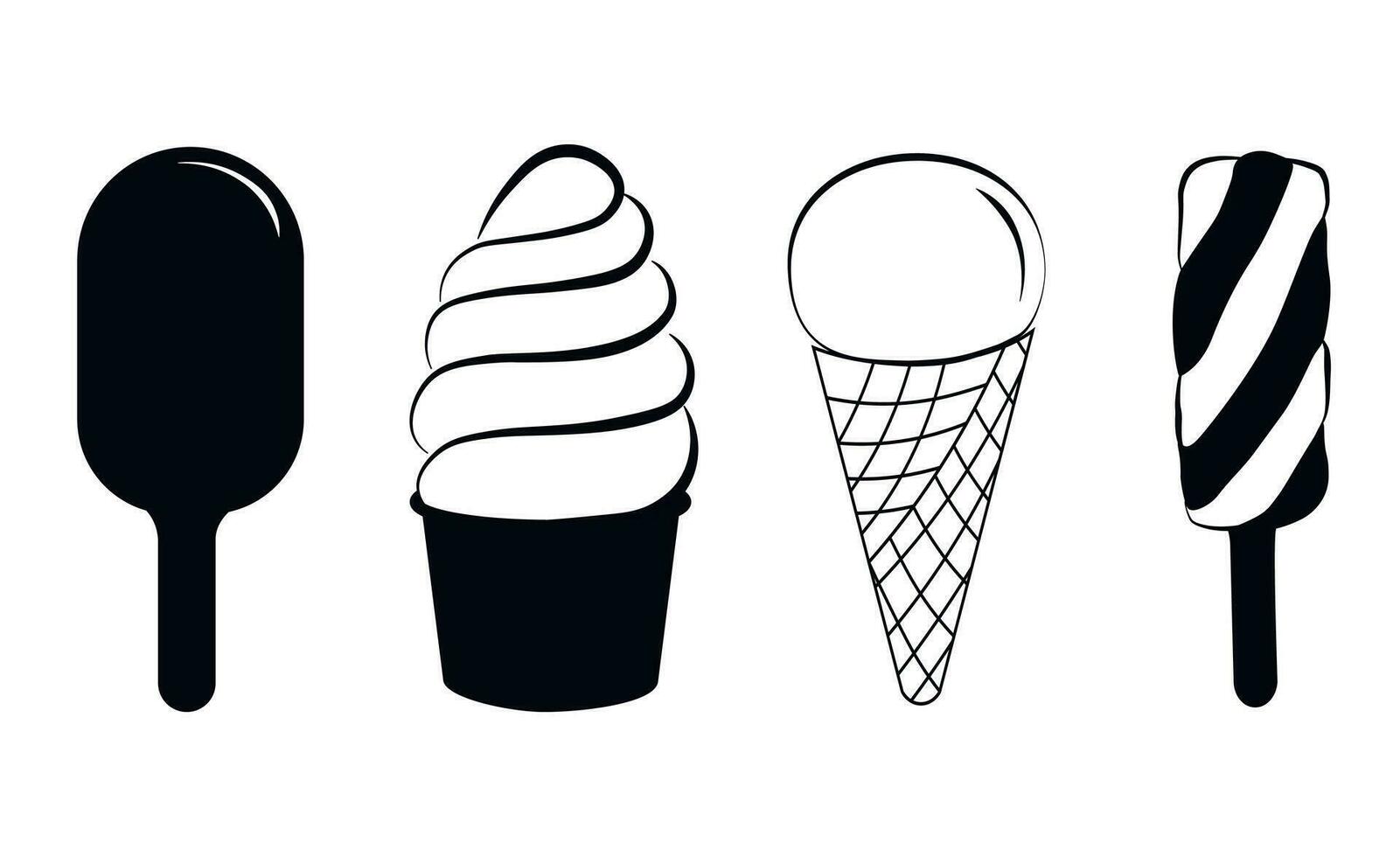 Ice cream cone icon. Vector illustration. Isolated on a white background.  button to mobile app. Logo ice cream illustration.